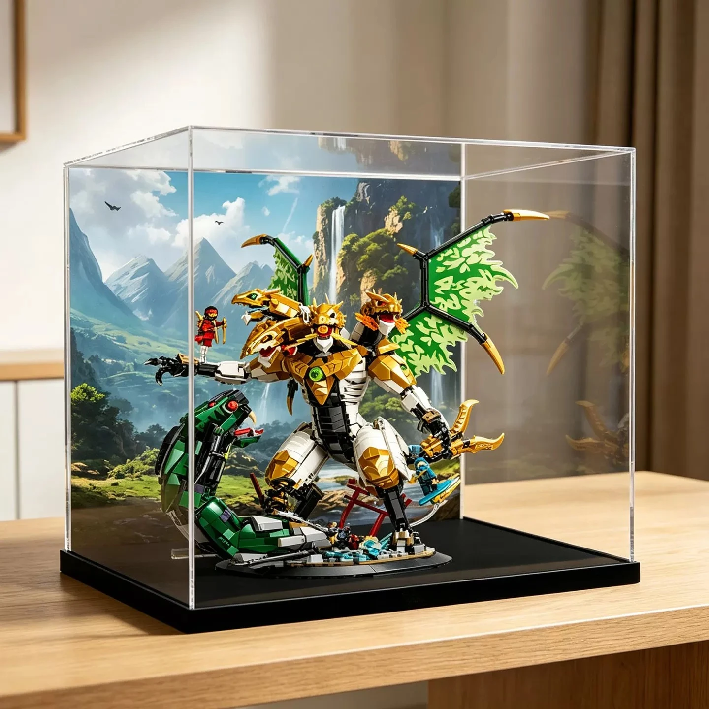 Compatible with LEGO 71872 Ultimate Battle Dragon Display Box Acrylic HD Dustproof Storage Display Box