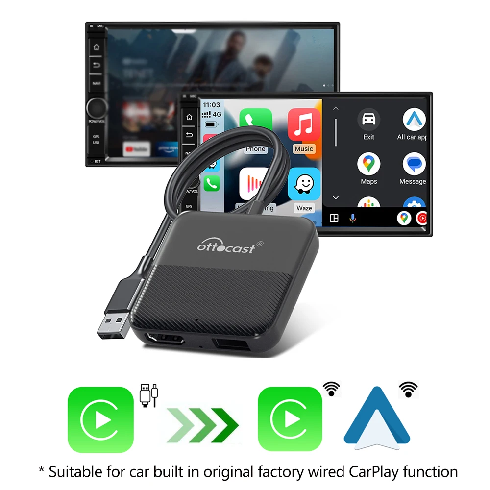 오토캐스트 익스프레스 무선 CarPlay 안드로이드 오토 어댑터 HDMI 멀티미디어 비디오 컨버터 TV 스틱 TV 박스 차량용 TV 메이트 썸네일 6