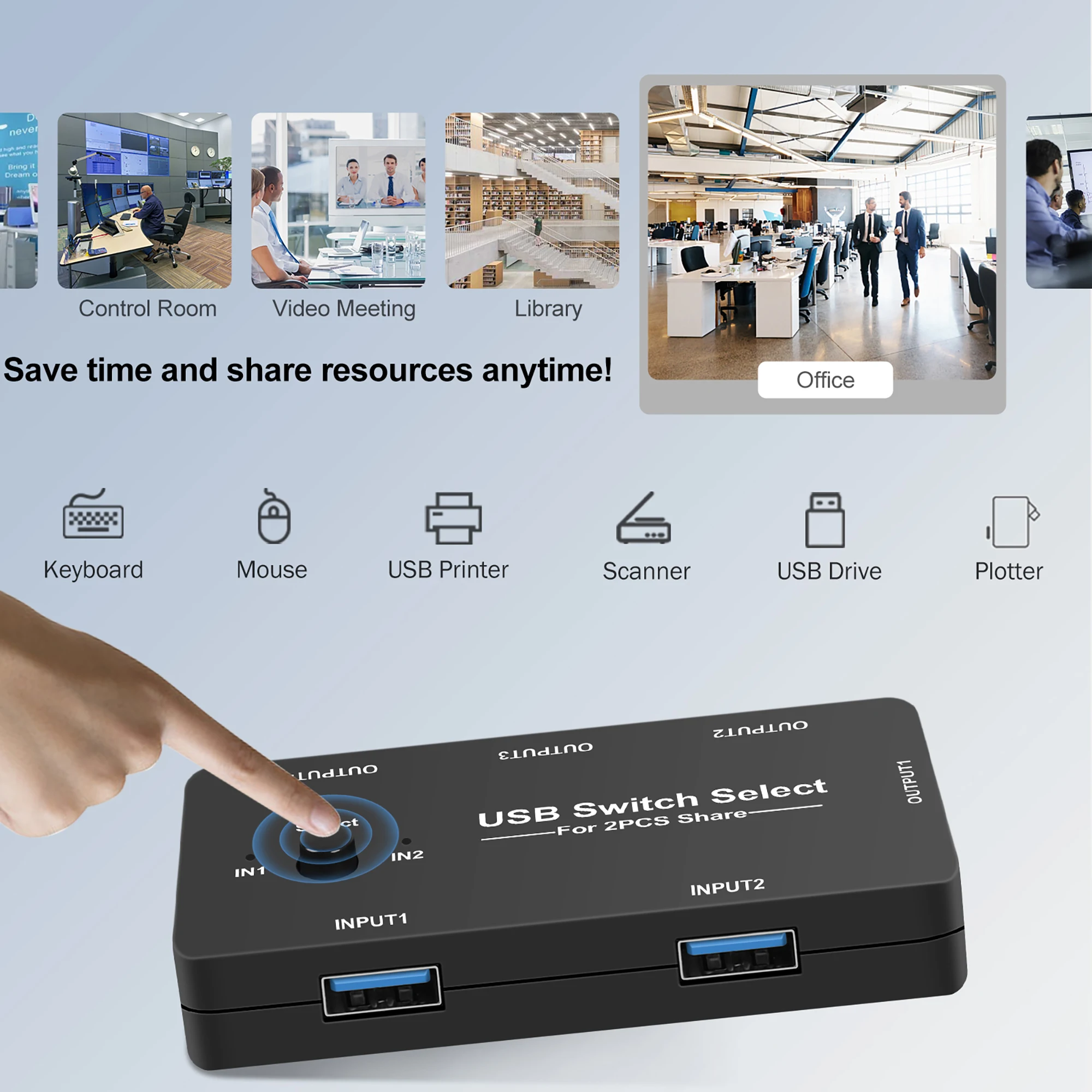 مفتاح USB - مفتاح USB 2.0 اثنان في أربعة خارجي