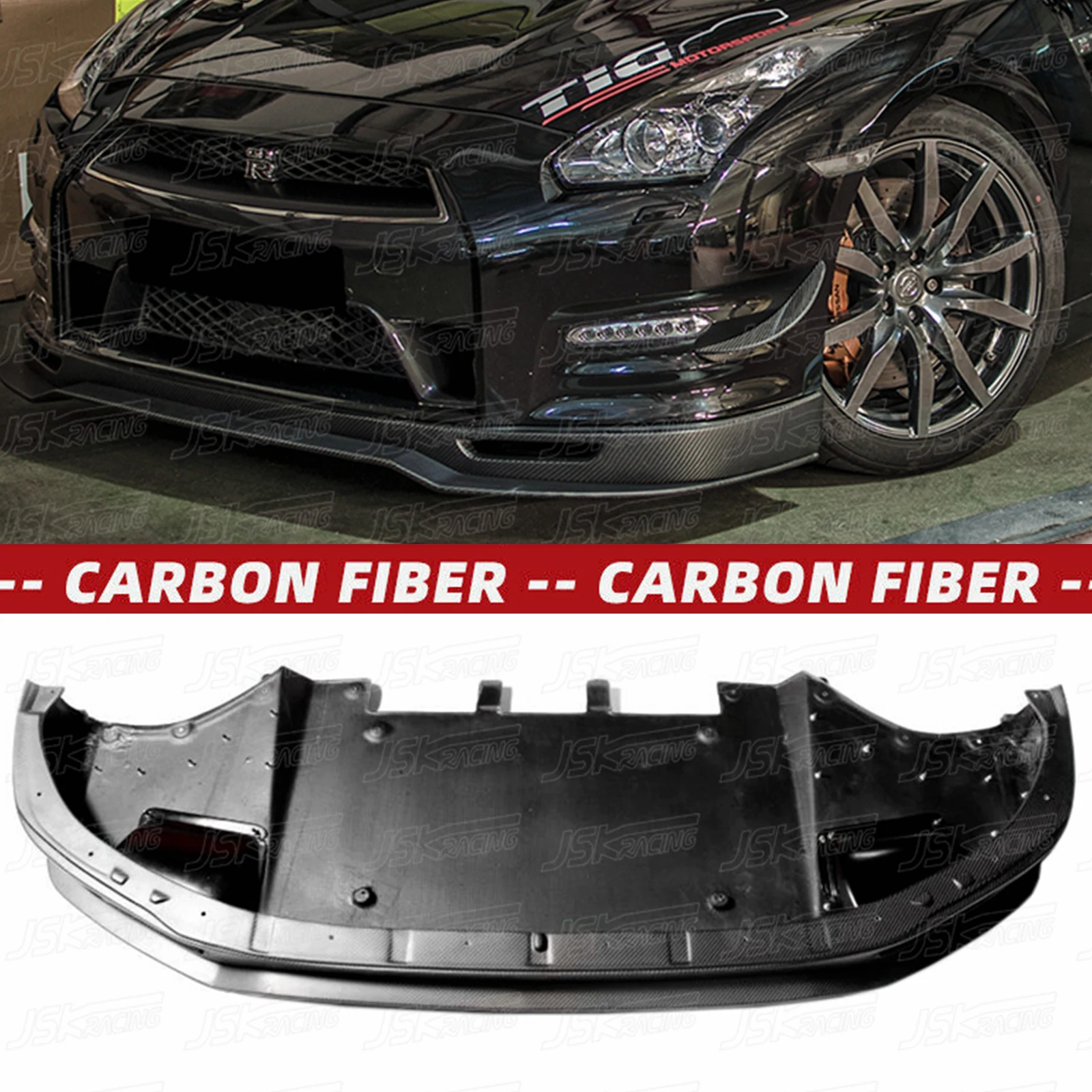 R R Style Carbon Fiber Front Lip For Nissan Gtr R35 2012-2016（JSKNSR508309）