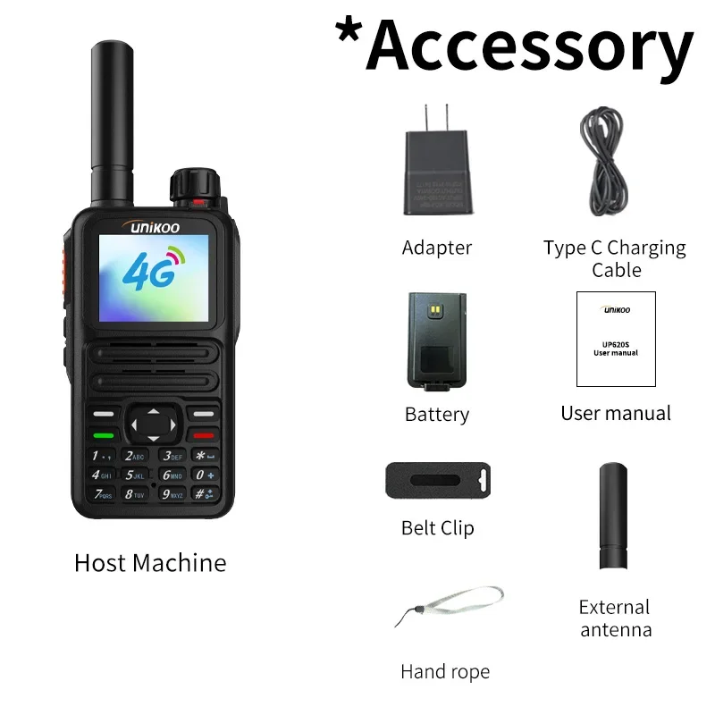 2PCS UNIKOO UP620S POC Walkie Talkies GPS 1.8" Screen Type-C Charging Long Range 5000 Kilometers Global PPT 4G Network Radio