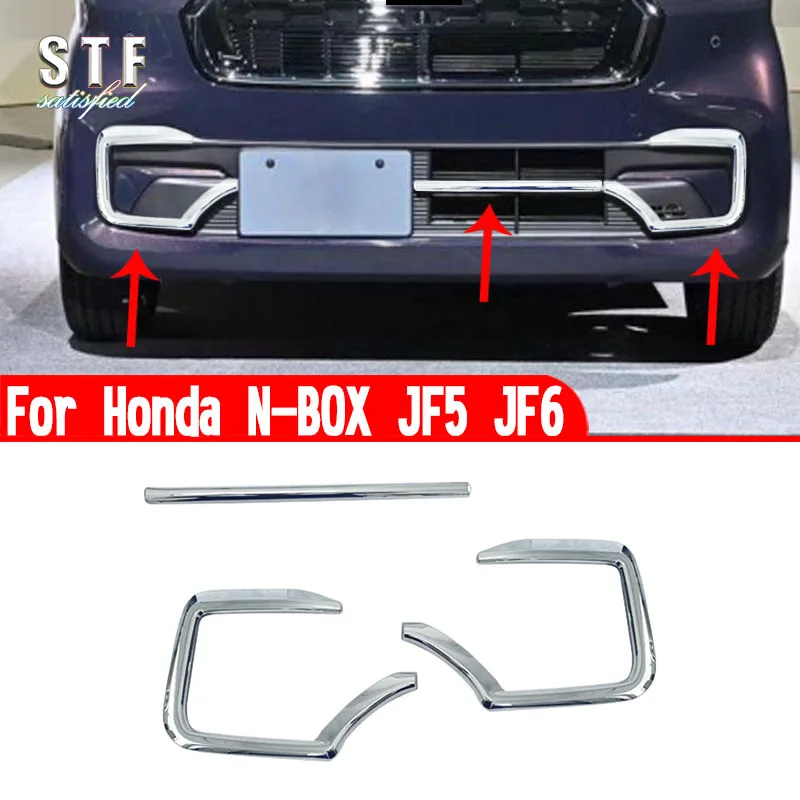 For Honda N-BOX JF5 JF6 2023 2024 Car Accessories Front Fog Light Cover Trim Molding Decoration Stickers