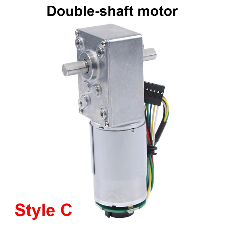 Hall encoder DC Worm Gear Motor 12V 24V Forward And Backward Adjustable Speed Self Locking Turbo Worm Gear Motor Reducer Gearbox