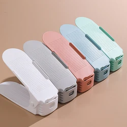 Adjustable Storage Double Thickened Shoe Rack Layered Shoe Tray Household Space-saving Shoe Organizer Shoe Cabinet Shelves