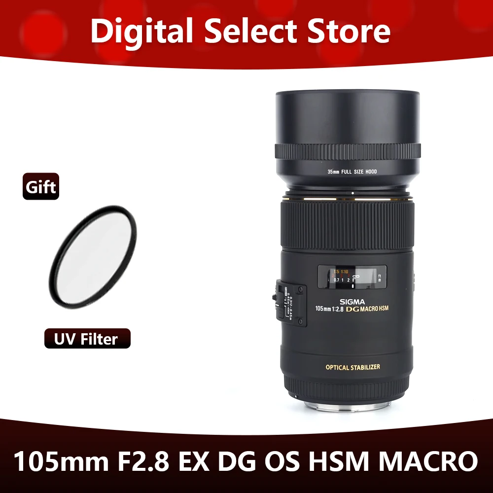 Sigma 105mm F2.8 EX DG OS HSM Macro Lens Full Frame 105mm F2.8 Macro Lens For Canon Mount or Nikon Mount