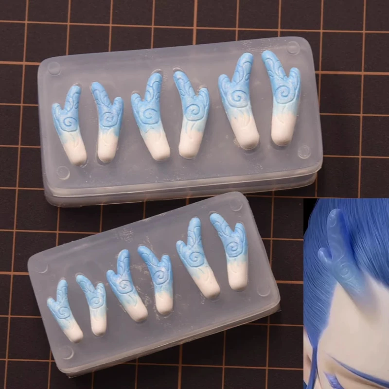 Ultra Light Clay Dragon Horn Silicone Mold Miniaturized Miniature Cartoon Small Sculpture Accessory Tool Resin Dragon Horn Mold