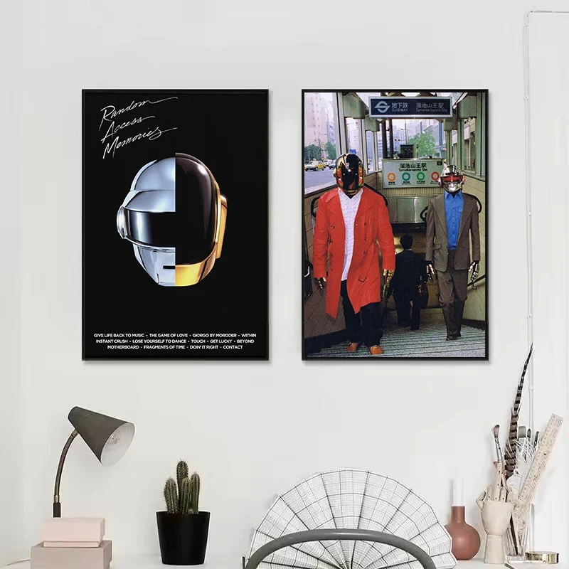 Electronic Legends Band Daft Punk Music Album Aesthetic Poster HD Prints Canvas Painting Wall Art Pictures Home Decor Fans Gift
