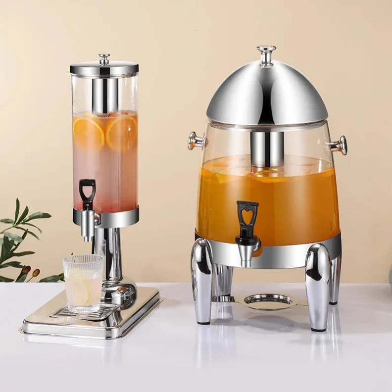 Buffet transparent stainless steel juice tripod cold beverage machine milk soy milk electric heating juice bucket