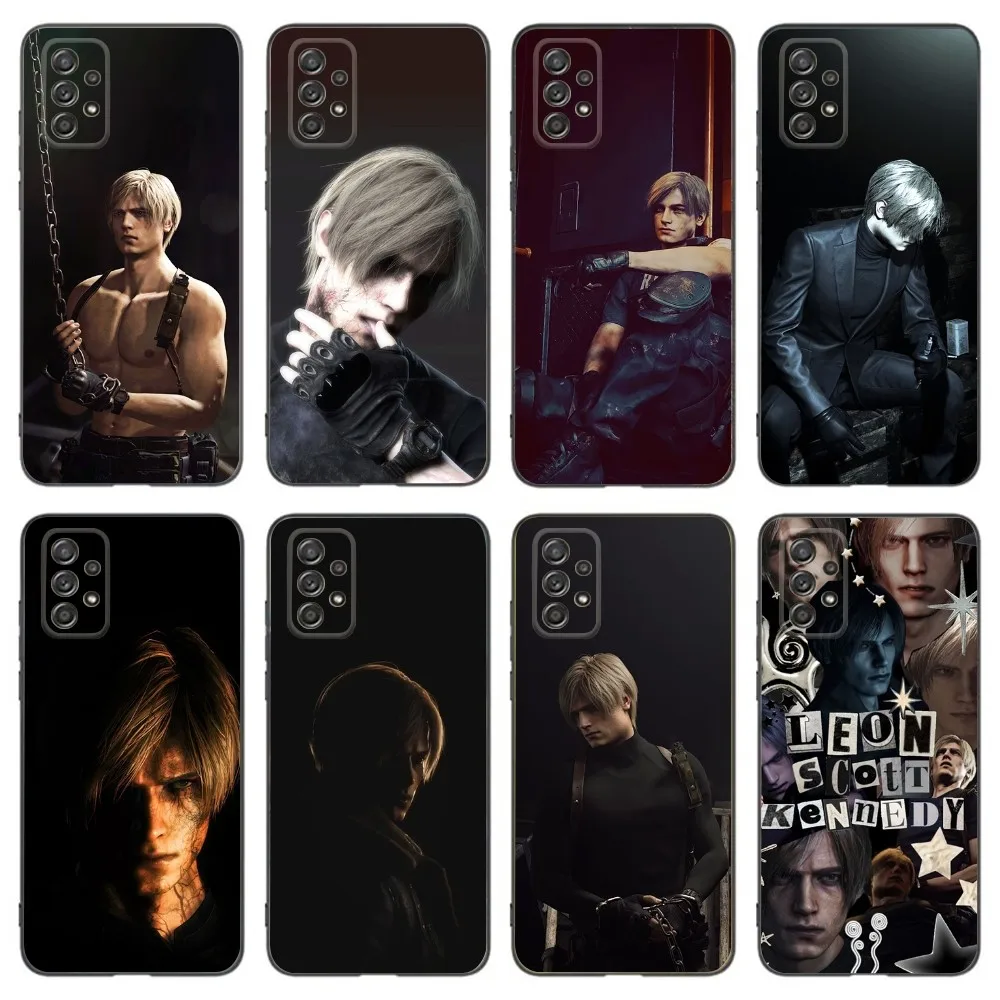 Leon R-Resident Kennedy E-Evil 4 Phone Case For Samsung Galaxy A13,A21s,A22,A31,A32,A52,A53,A71,A80,A91 Soft Black Phone Cover