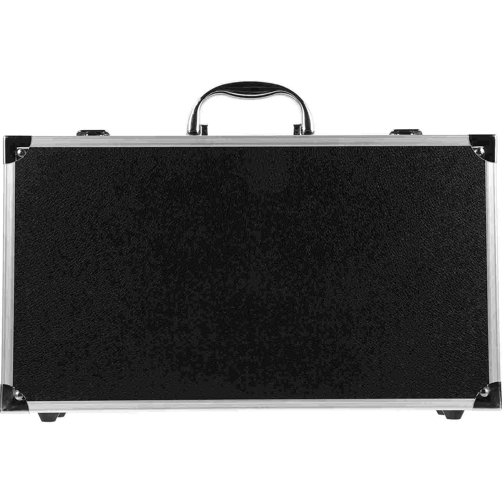 

Hard Shell Suitcase Microphone Box Alloy Major Portable Cases Black Protective Carrier