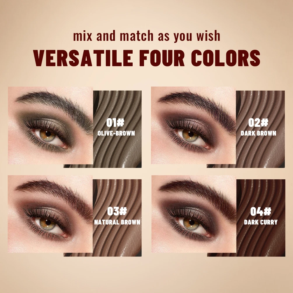 QIBEST New Double-Head Natural Eyebrow Cream Multi-Use Eyebrow Styling Gel Wax High Pigment Eyebrow Enhancers Waterproof Makeup