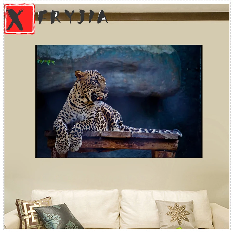 Diamond Painting Lazy Leopard Cross Stitch full round square Diamond Embroidery  Picture Of Rhinestones stitch cross Home Decor