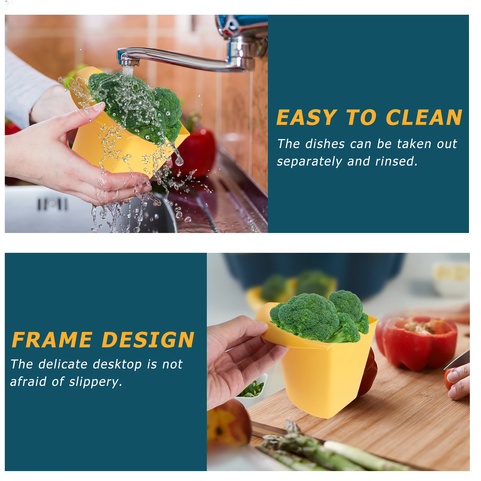 

1Pcs Rotating Fruit Basket Detachable Vegetable Drain Basket Compartment Organizer Household Kitchen Storage Tray