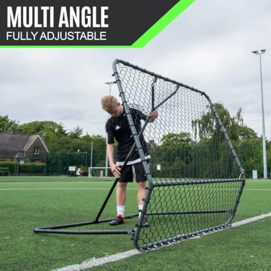 Pro Soccer Rebounder Net 2 Sizes - Heavy Duty Ball Rebounder with Adjustable Angle Galvanized Steel Frame Rubber Feet for Grass