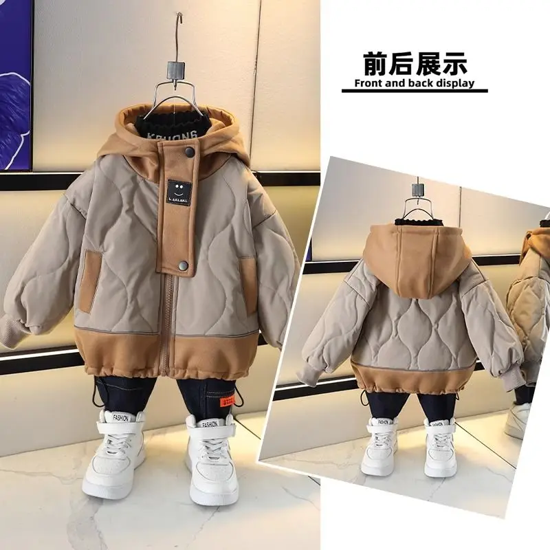 Boys Coat Overcoat Jacket Windbreak Outerwear 2024 Pullover Winter Autumn Cotton High Quality Christmas Gift Children's Clothing