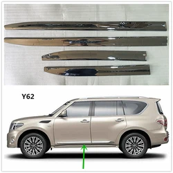 4pcs Car Chrome Exterior Body Door Panel Side Crashproof Anticollision Strip Molding Cover Trim For Nissan Patrol 2010-2018 Y62