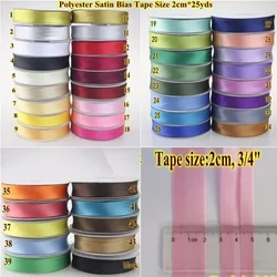 Polyester Satin Bias Binding Tape,bias ribbon size:20mm,3/4