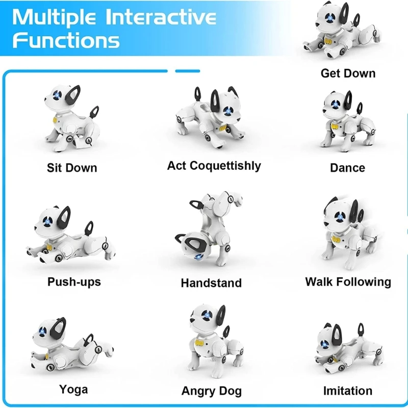 로봇 개 장난감 어린이를 위한 대화형 춤 로봇 원격 제어 스턴트 장난감
