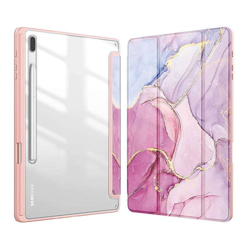 For Samsung Galaxy Tab S8 Plus 12.4 inch 2022 SM-X800 X806 Case Transparent Back Tablet Cover For Tab S7 Plus FE 12.4