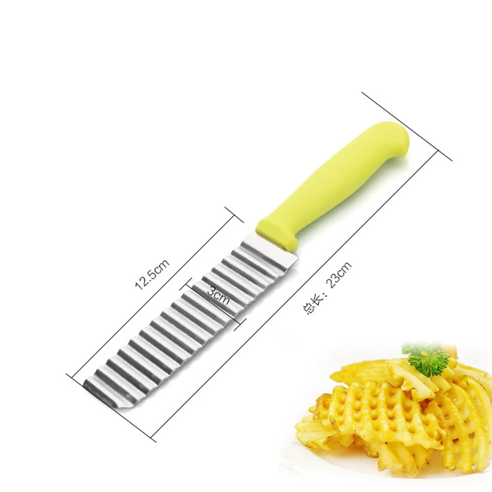 

Crinkle Fry Stainless Steel PP Handle Potato Wavy Chopper Veggie Slicer Kitchen Gadget Fruit Vegetable Pickle Chip Maker
