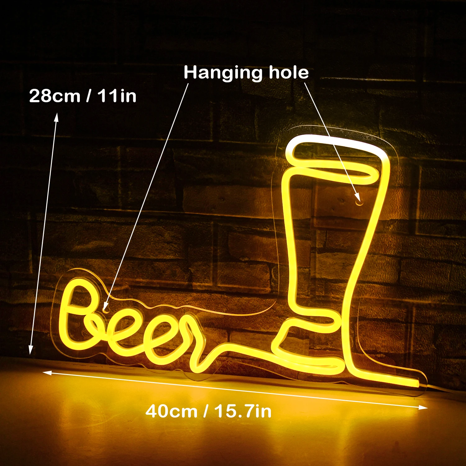 Beer Neon Sign Led Beer Signs for Wall Decor USB Powered Man Cave Bar Club Birthday Party Decor Kitchen Store Neon Wall Signs