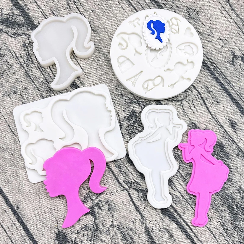 Girl Poodle Handbag Silicone Sugarcraft Mold Resin Tools Chocolate Cupcake Baking Fondant Cake Decorating Tools