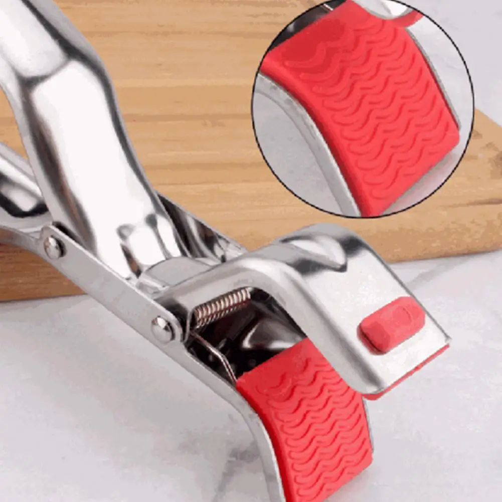 Stainless Steel Pot Holder Anti-scald Stainless Steel Dish Clip Heat Resistant Bowl Gripper Tongs Multi-angle Pan Holder for Hot