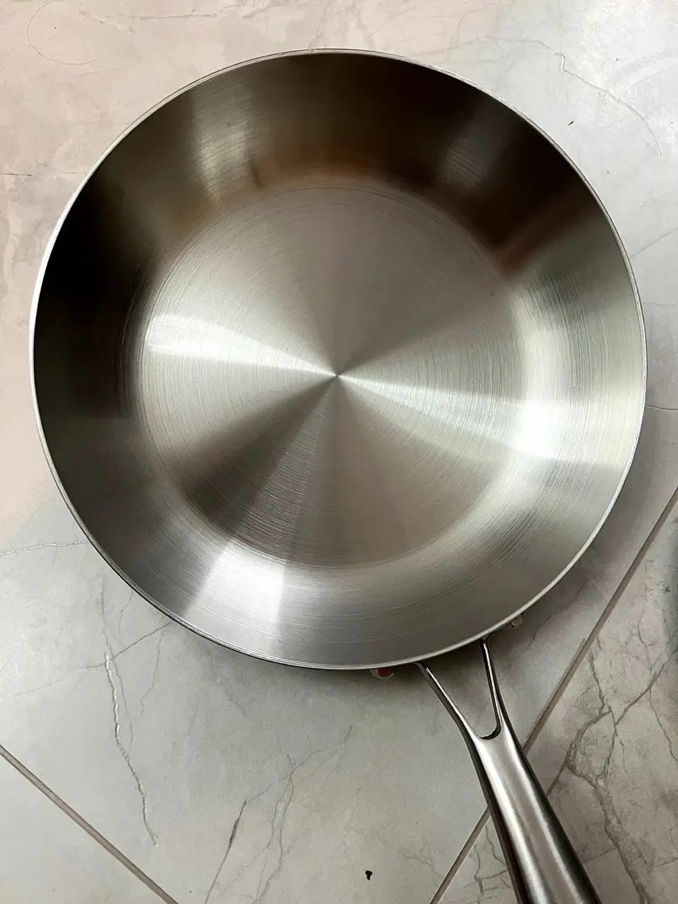 مقلاة مسطحة من الفولاذ المقاوم للصدأ 316 مع مقبض قابل للطي، مقلاة فطيرة ستيك، مقلاة غير لاصقة، مقلاة منزلية صغيرة #2