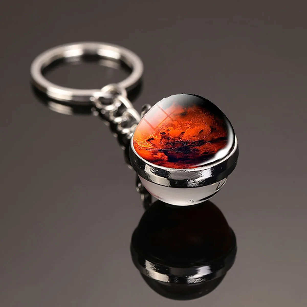 Leuchtender Universum-Stern-Schlüsselanhänger Sonnensystem-Erde-Anhänger Galaxie-Nebel Doppelseitiger Glaskugel-Schlüsselanhänger Charm-Accessoires – Detail 6