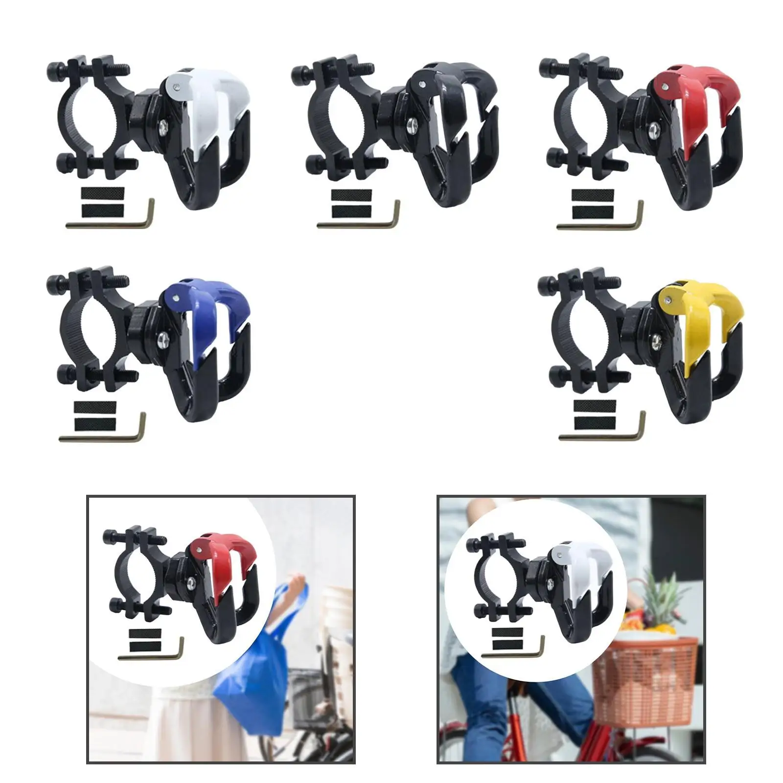 Universal Bike Hanger Hook, Motorcycle Hanger Hook for Poles 2cm to 4cm in Diameters Double Hooks Hanger, Bag Gadget Hook