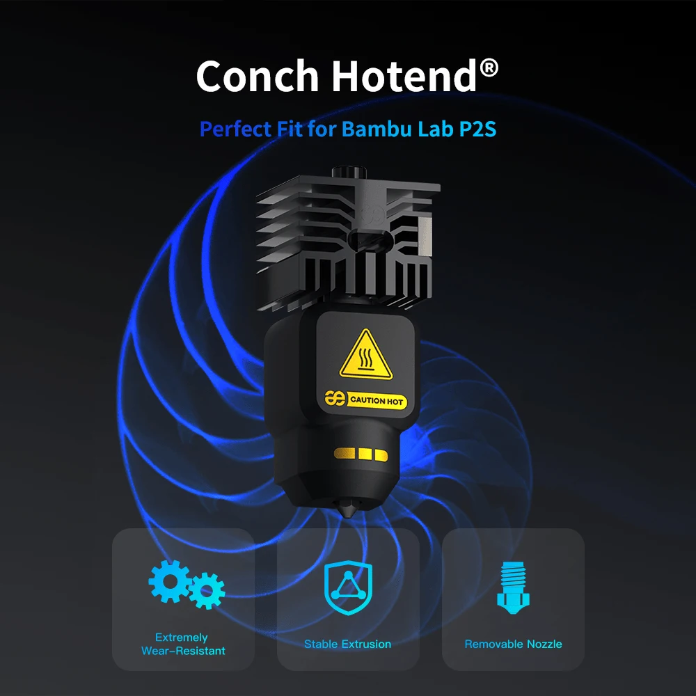 

Горячий конус Phaetus для 3D-принтера Bambu Lab P2S с насадкой Endcoat 0.2, 0.4, 0.6, 0.8 мм, запчасти для 3D-принтеров Bambu