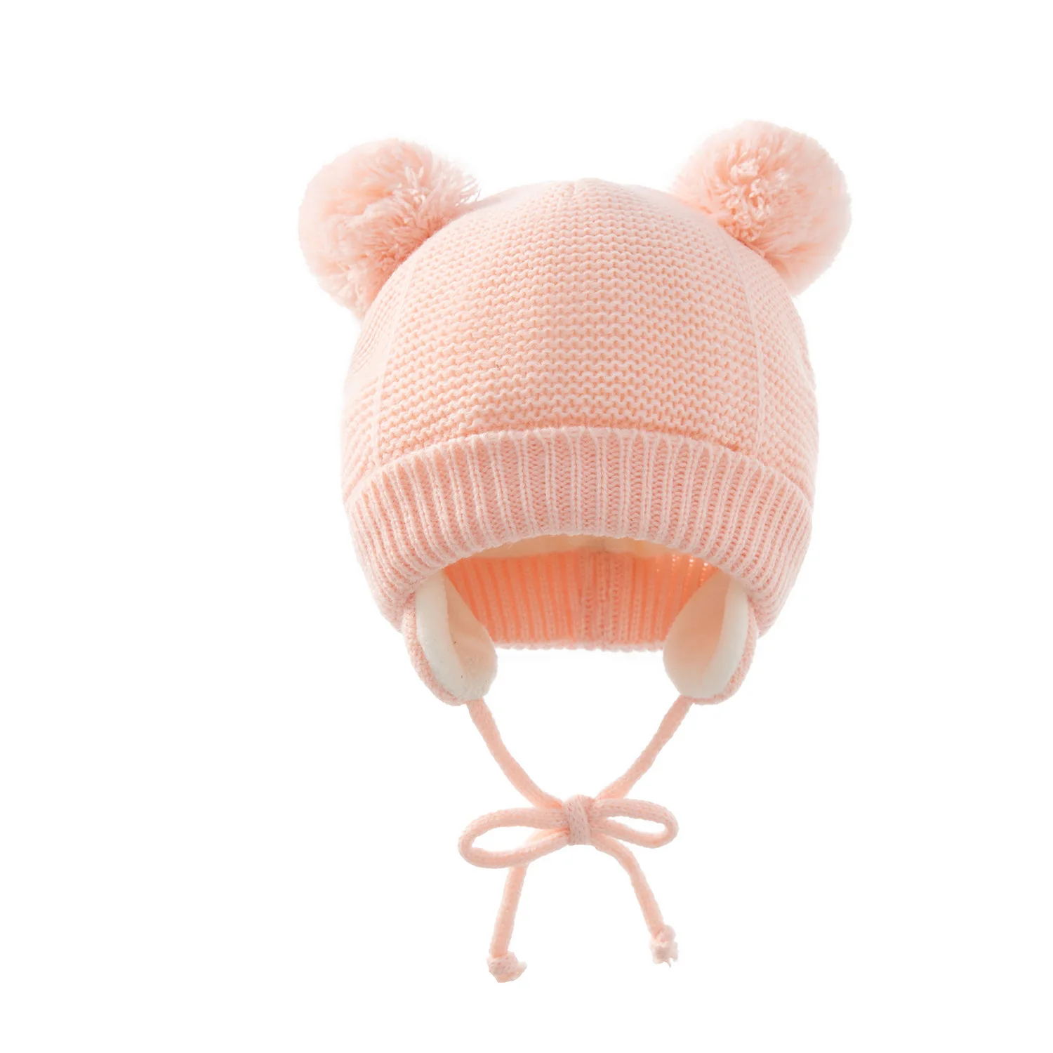 Winter-Babymütze für 0–12 Monate, Jungen und Mädchen, Zubehör, Strickmütze, Kindermütze, Fleece, warme Handschuhe, dicke Winterohr-Kindermütze, Babymütze – Detail 1