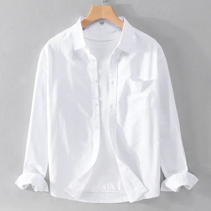 Men's Summer Long Sleeve Shirt Sun Protection Workwear Casual Fashion City Style Loose Fit Youthful Pure Color Button up