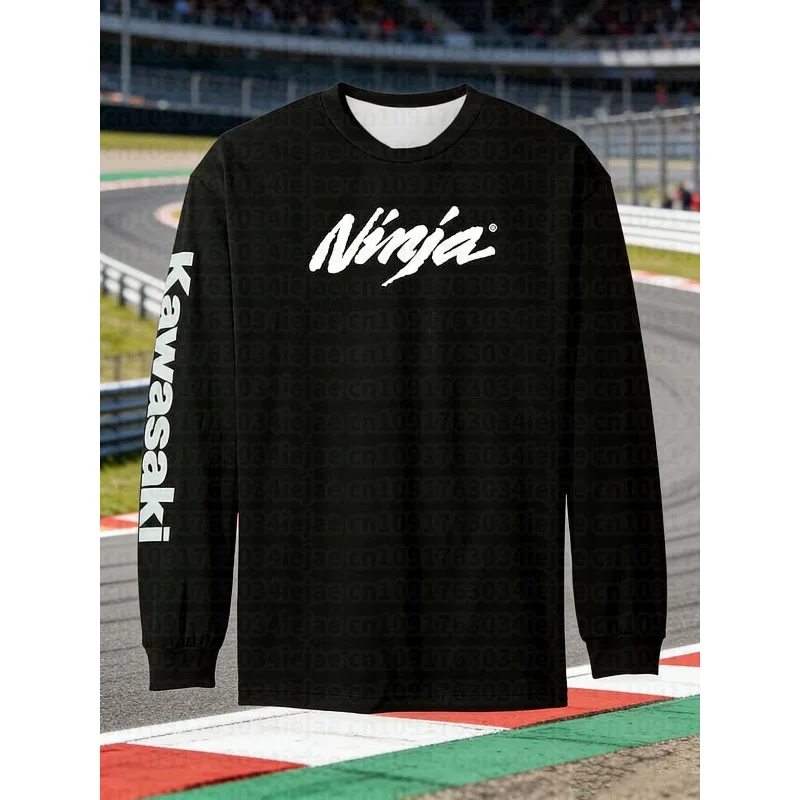 

MOTO-2026 New Kawasaki Motorcycle Off-road Race Long Sleeved T-shirt Comfortable and Breathable Quick Drying Men's Cycling Team