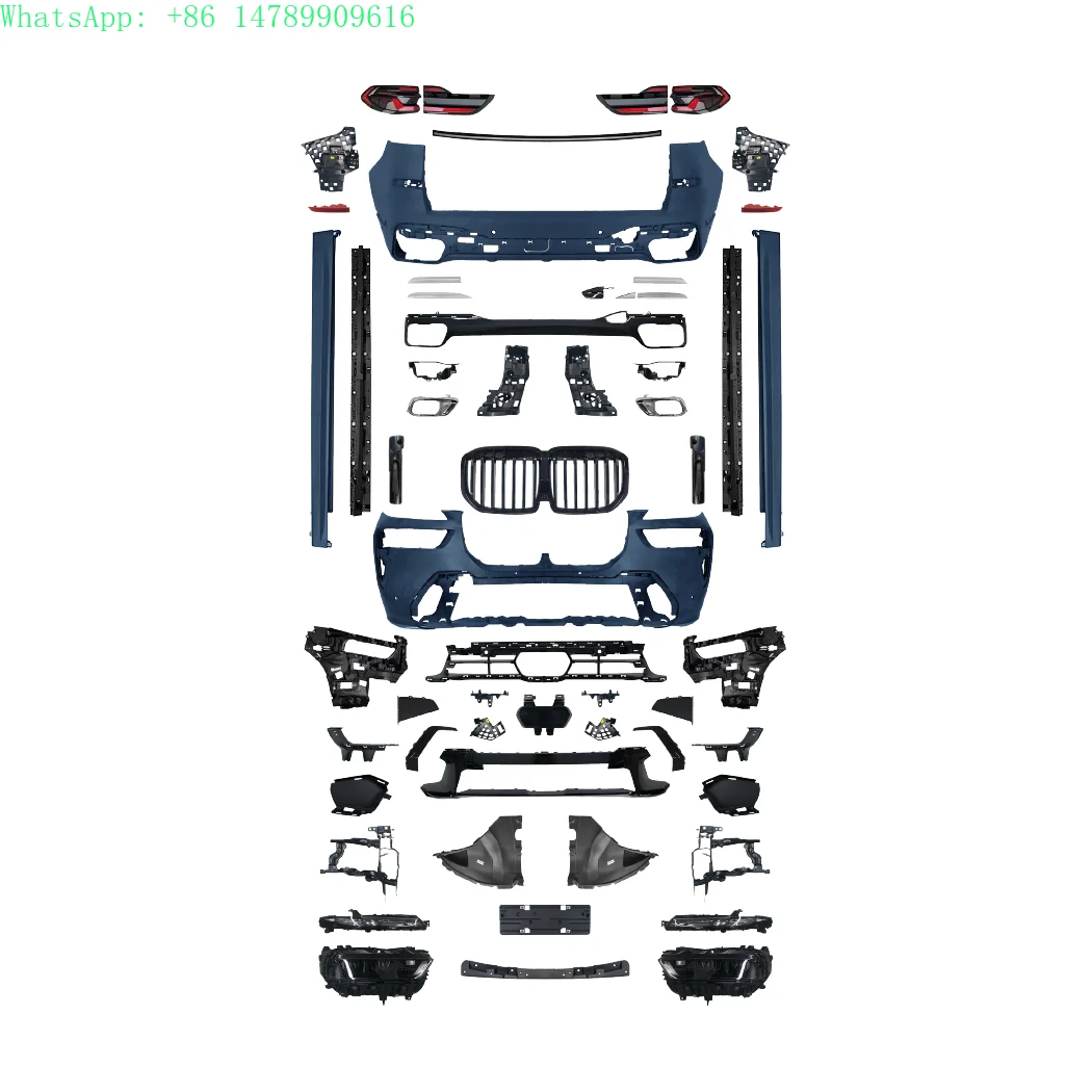 Old to New Body Kit 2023 2024 for GO7 LCI M-Tech MT for  2018-2022 X7 G07 Car Bumper Side Skirts Headlight Taillight