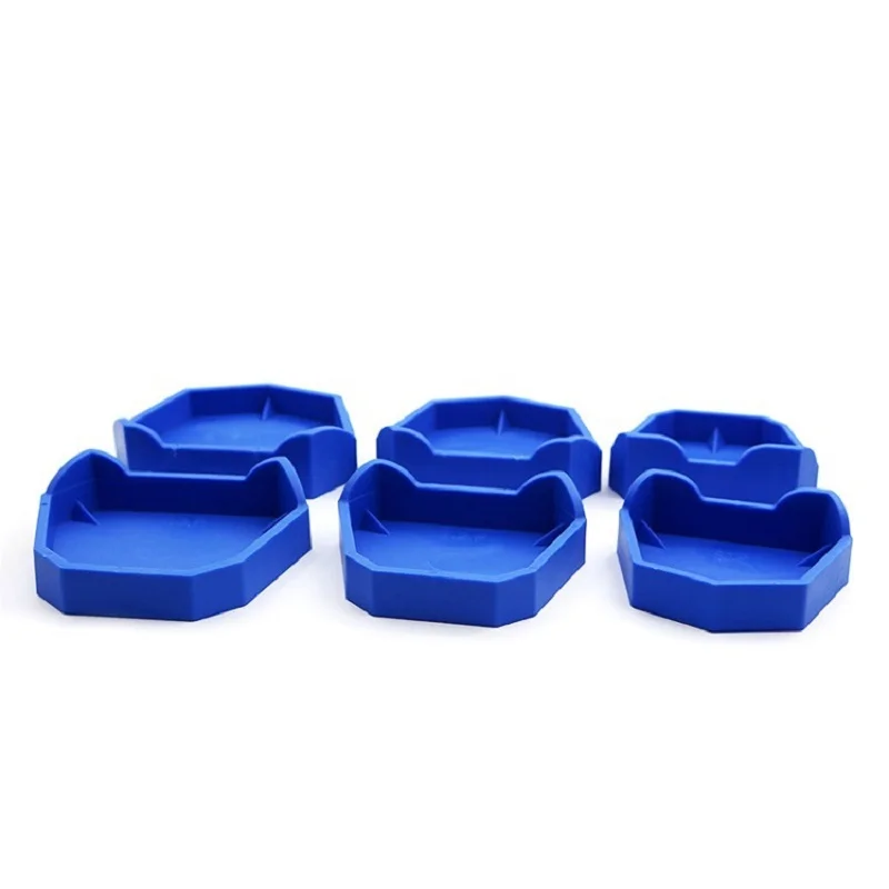 Base de silicona para modelismo Dental, bandeja para dentaduras postizas, herramientas para dentistas, 6 unidades por Set