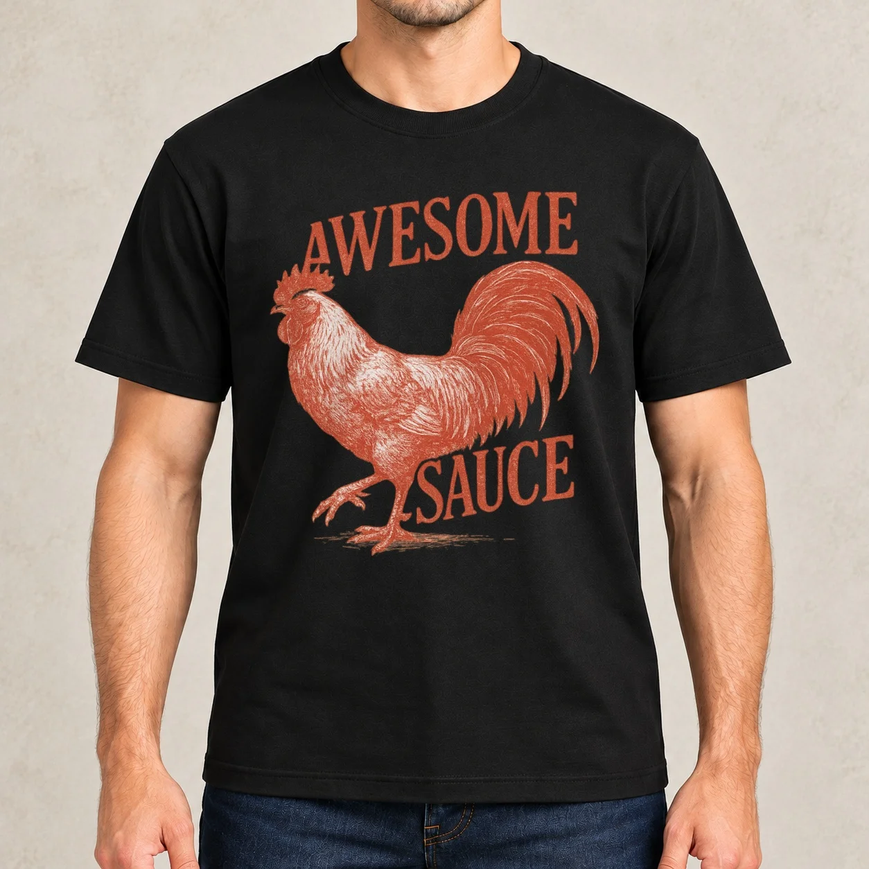 Awesome Sauce Rooster Shirt (As Seen in The Accountant 2) T-Shirt printed t shirts for man t shirts with prints T-Shirt