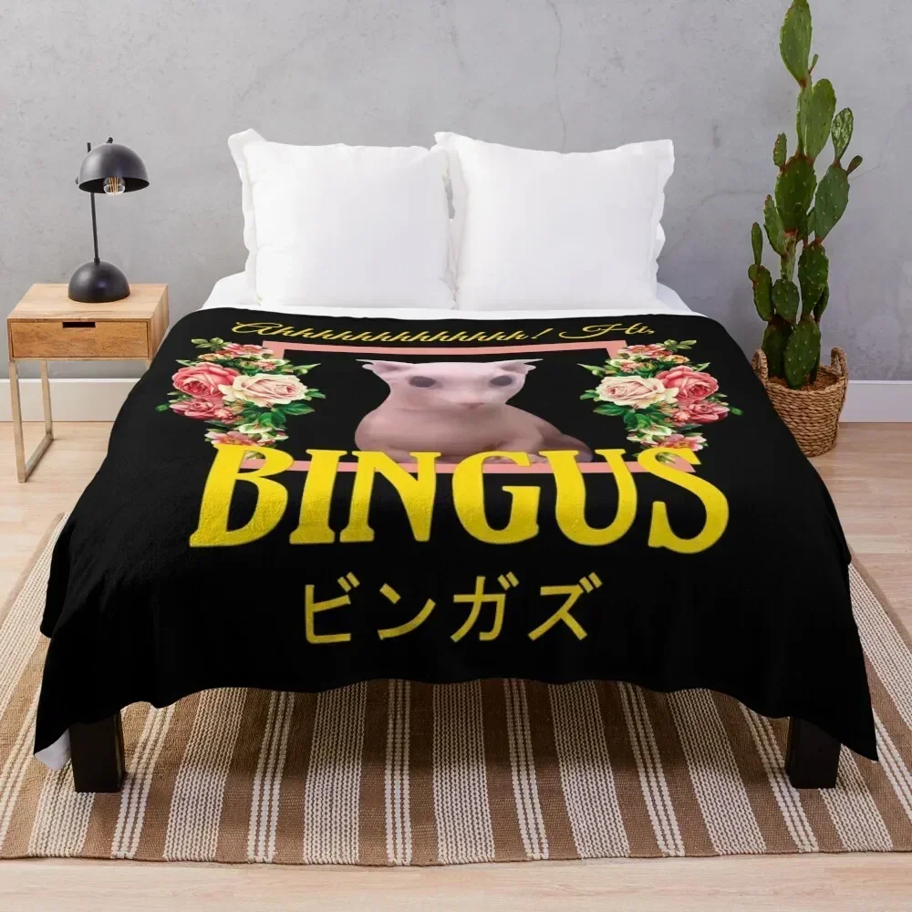 

Bingus Floral Aesthetic Throw Blanket Portable Lightweight Blanket for Travel Camping