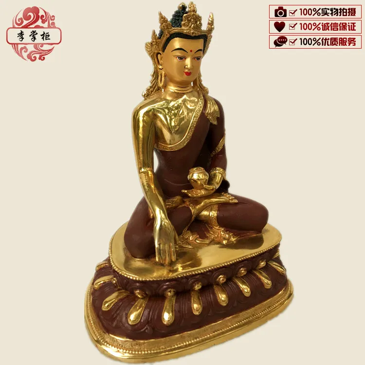 Tibetan Tantra Nepal, pure copper gilt painting, enlightened Buddha, Sakyamuni Buddha, Buddha statue collection free shipping