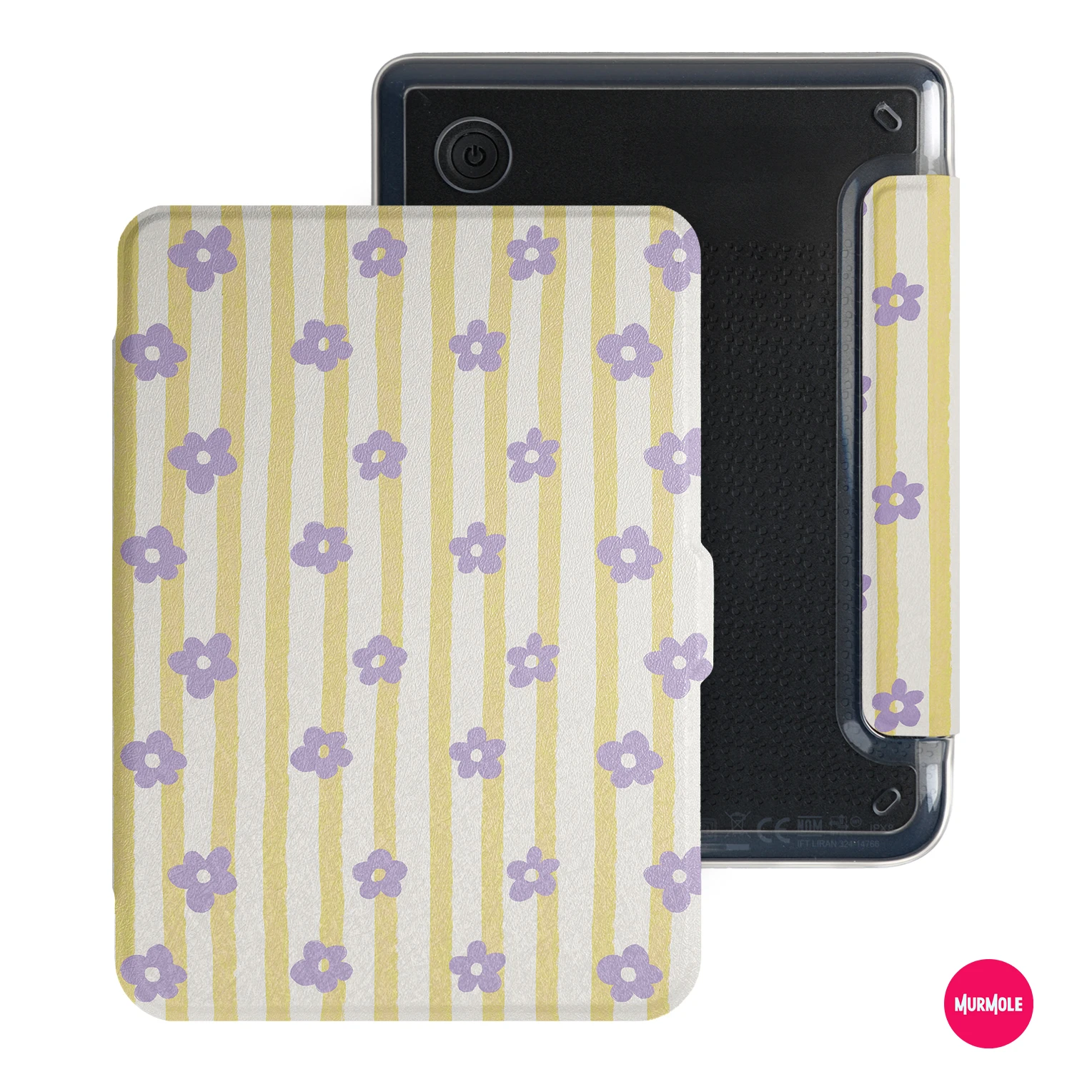 Magnetyczne etui z odpinaną obudową do Kobo Clara Colour BW 2E 6 cali, klasyczny wzór w paski, pokrowiec ochronny z funkcją automatycznego usypiania i budzenia. — zdjęcie produktu 7