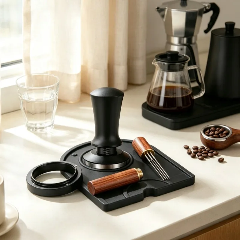 Coffee Espresso Accessories Kit with Coffee Tamper,Coffee Dosing Ring, Coffee Tools for 51/53/58mm Espresso Coffee maker