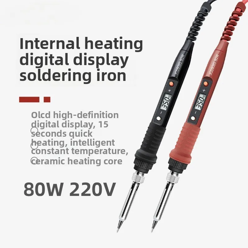 

Electric Soldering Iron 80W Adjustable Temperature LCD Welding Tool Ceramic Heater Soldering Iron Head Welding repair tools