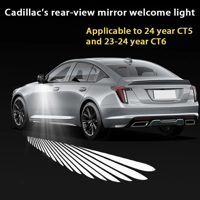 For 24 CT5 Cadillac 23-24 years CT6 rearview mirror welcome light Angel Wing projection modification