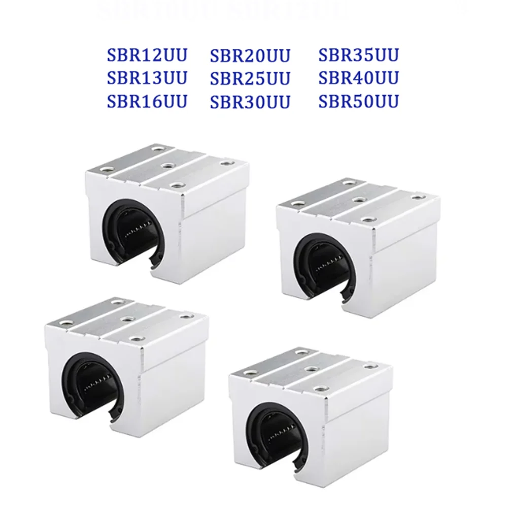 1Pcs SBR12UU SBR13UU~SBR40UU SBR50UU 12mm 13mm 16mm~50mm Linear Bearing Open Block Linear Slider For CNC SBR Linear Guide Rail