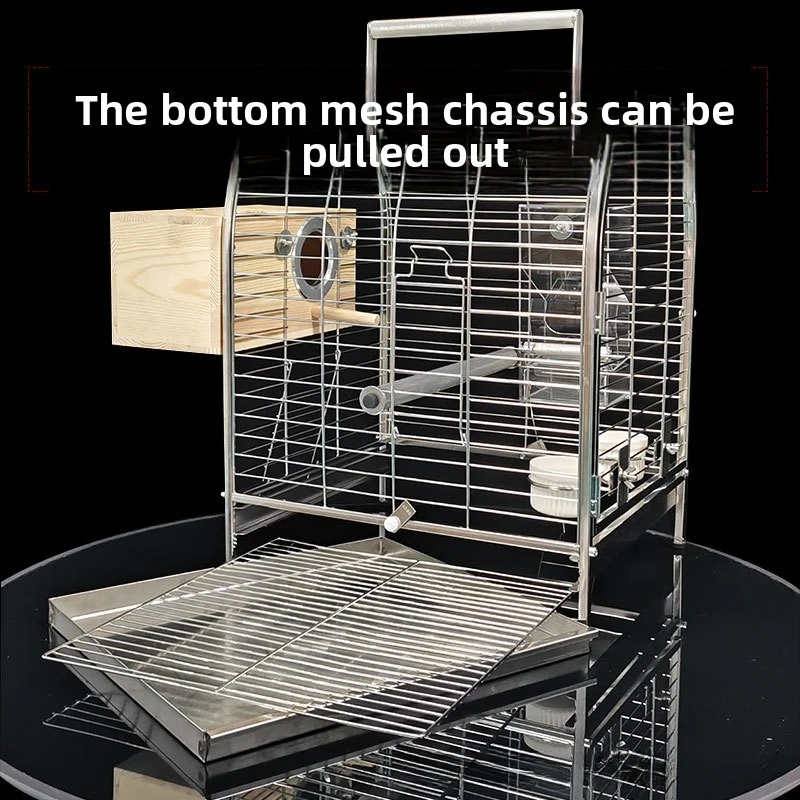 Large Parrot Travel Cage 304 Stainless Steel Luxury Carrier for Grey Macaw Portable Outdoor Outdoor Cage Bird Accessories