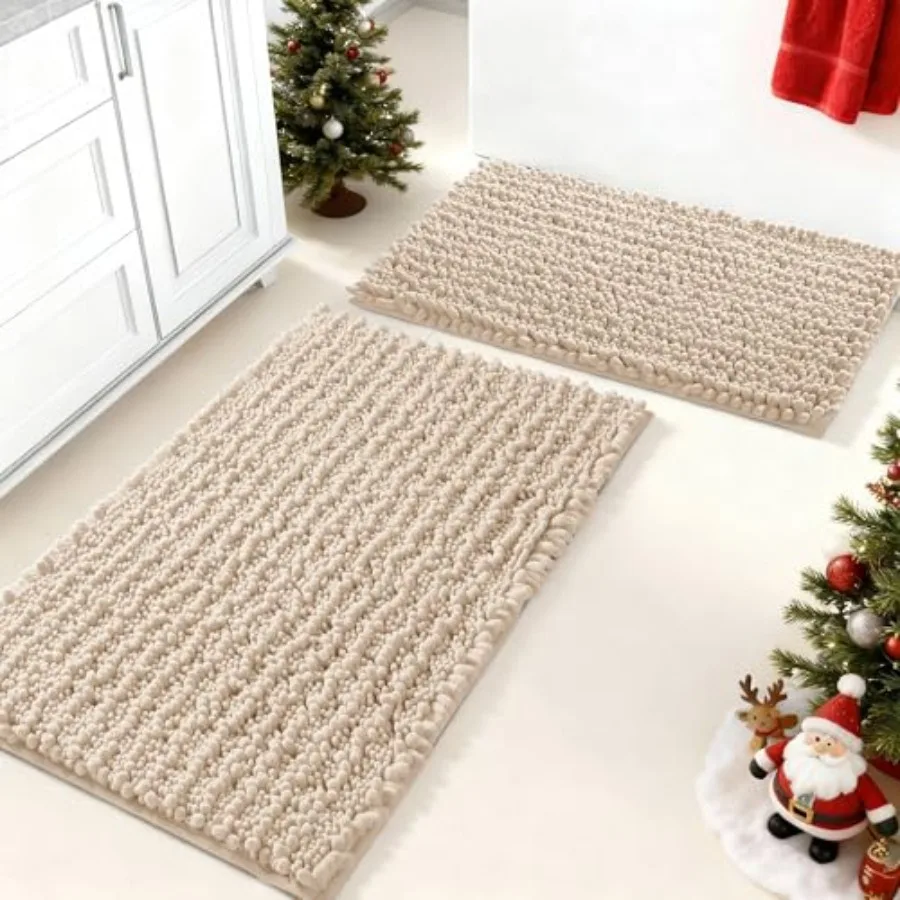 

Наборы ковриков для ванной комнаты Yimobra из 2 предметов — быстросохнущий, очень толстый, роскошный, из синели, нескользящий, супервпитывающий, для ванны, душа