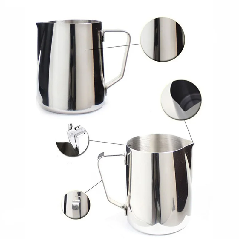 150-1000ml Stainless Steel Milk Jug Frothing Pitcher Latte Espresso Coffee Jug Barista Craft Cappuccino Milk frother Cream Cup