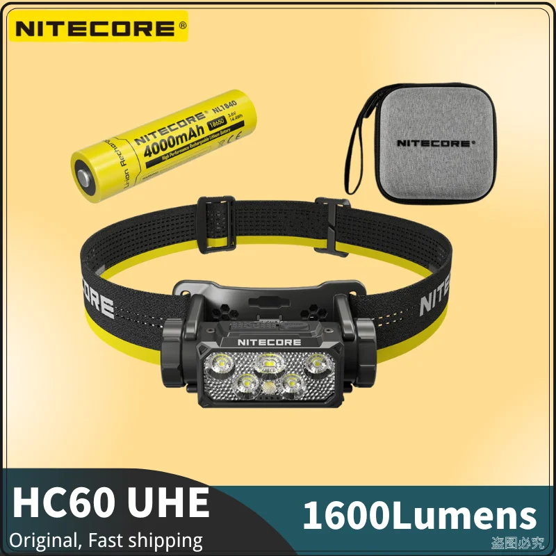 

NITECORE HC60 UHE 1600Lumens Max Beam Distance 157m USB-C Rechargeable Headlamp Bulit-in 4000mAh Battery