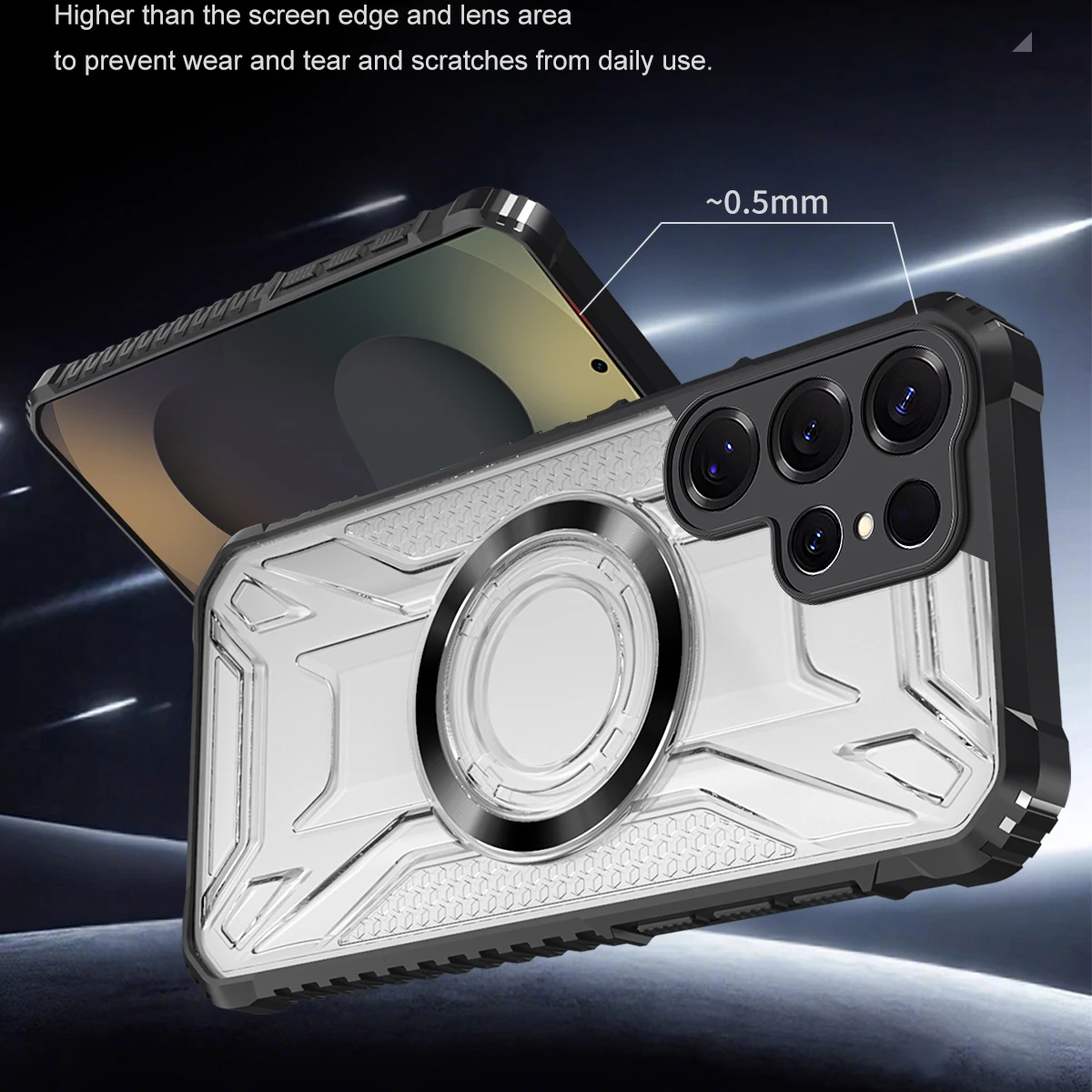 Capa magnética para samsung galaxy s26 ultra s26 plus capa à prova de choque antiderrapante macio claro mag-safe all-round câmera escudo fundas