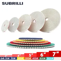 SUBRILLI 3-7Inch Diamond Polishing Pads Tools Wet Sanding Gloss Pad Stone Granite Concrete Marble Tools Industrail For Polisher